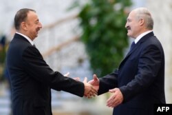 Ільхам Аліеў і Аляксандар Лукашэнка, архіўнае фота