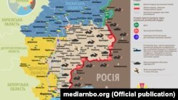 Ситуація в зоні бойових дій на Донбасі, 16 лютого 2019 року. Інфографіка Міністерства оборони України