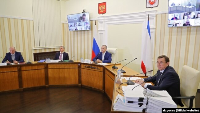 Заседание подконтрольного России правительства Крыма в онлайн-режиме, 21 апреля 2020 года