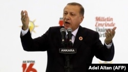 Түркия президенті Тайып Ердоған. Анкара, 14 тамыз 2017 жыл.