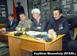 Kazakh Afghan war veterans at a press conference in 2011.