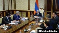 Armenia -- President Serzh Sarkisian meets with members of a commission on constitutional reform, 24Jun2014