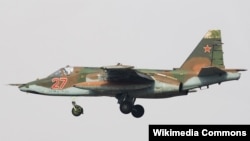 A Russian Sukhoi Su-25 crashed during a training flight on July 17. (file photo)