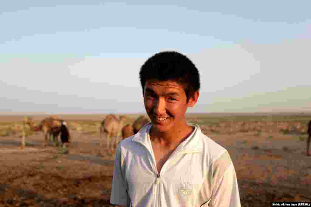 This young man did not want to give his name. His parents said he was one of the few young people who had not gone to Kazakhstan -- staying instead to help on the farm.