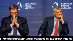 Predsednik Srbije Aleksandar Vučić i predsednik Kosova Hašim Tači