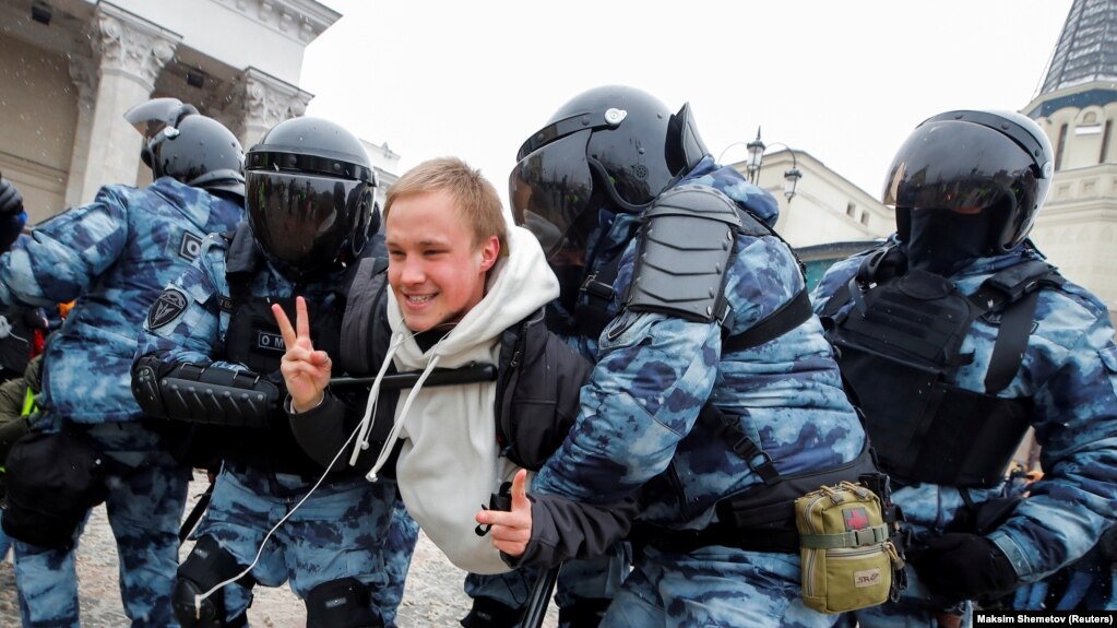 Задержания на акции протеста в поддержку Алексея Навального. Москва, 31 января 2021
