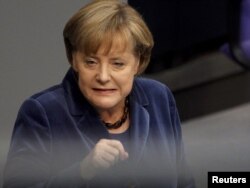Канцлер Німеччини Меркель під час виступу у Бундестазі 26 жовтня 2011 року