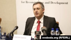 Belarus - The chief economist of the Bank for Reconstruction and Development Sergei Guriev at the press conference in Minsk, 26Jan2017