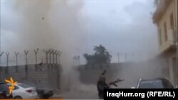 Screengrab - Iraq Service video from attack in Kirkuk