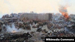 Фрагмент панорамной картины Франца Рубо «Осада Севастополя» (1904).