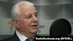 Президент України 1991–1994 років Леонід Кравчук під час прямого ефіру Радіо Свобода, Київ, 3 січня 2016 року