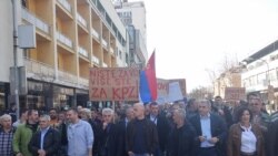 Protest radnika Željeznice RS, Banjaluka, mart 2017.