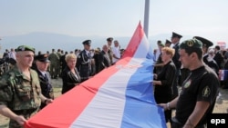Хорватские ветераны на церемонии в честь 20-летия операции «Буря». Книн, 4 августа 2015 года