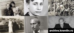 Колаж з архівних фотографій Володимира Путіна до 2002 року