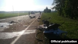 Місце аварії з мікроавтобусом із України, 13 травня 2018 року