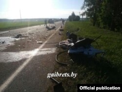 На місці аварії, 13 квітня 2018 року, фото ДАІ Брестської області Білорусі