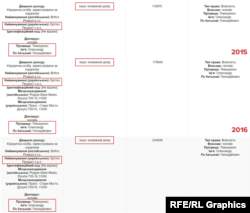 Фрагменти декларації Юлії Тимошенко за 2015–2017 роки