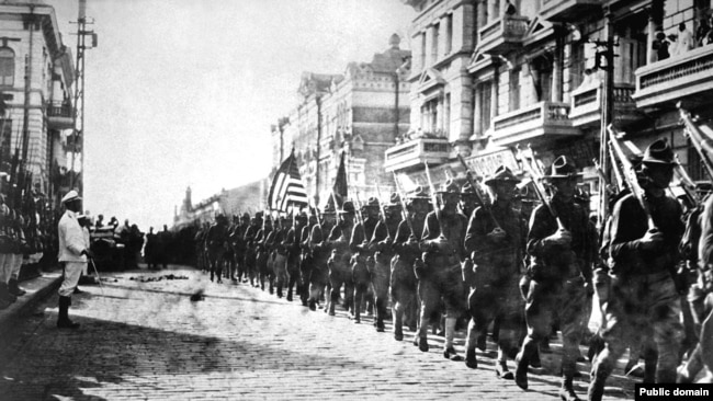 Американские войска во Владивостоке, август 1918 года