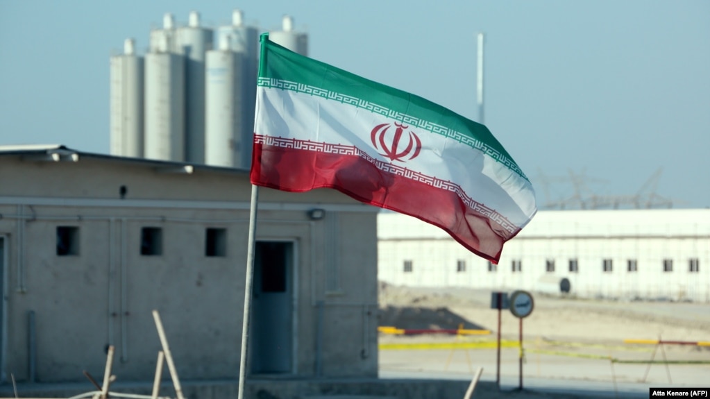 The national flag flies at Iran's Bushehr nuclear power plant in November. 