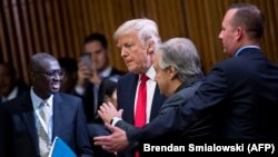 Donald Trump i Antonio Guterres dolaze u UN u Njujorku 18. septembra 2017.