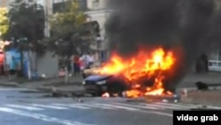 Взорвавшийся автомобиль, за рулем которого находился журналист Павел Шеремет.