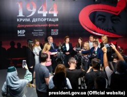 Під час презентації документального фільму «1944», приуроченого до Дня пам’яті жертв геноциду кримськотатарського народу. Київ, 17 травня 2019 року