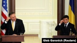 Держсекретар США Майк Помпео (ліворуч) та президент України Володимир Зеленський, Київ, 31 січня 20120 року