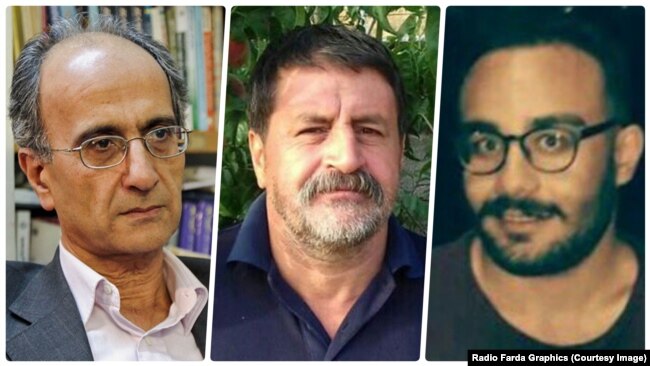 Three prisoners who recently died in custody. L-R, Iranian-Canadian environmentalist Kavous Seyed-Emami, Mohammad Raji, a member of Iran’s persecuted Gonabadi Dervishes and Sina Ghanbari, Iranian protester.