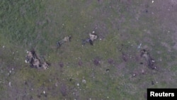 Nagorno-Karabakh -- Bodies of Azeri servicemen, who according to Armenian media were killed in the fighting with Armenian forces, near the village of Talish, April 6, 2016