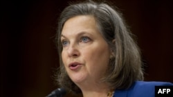 The leaked recording is of an apparently bugged phone conversation between Assistant Secretary of State Victoria Nuland (pictured) and U.S. Ambassador to Ukraine Geoff Pyatt.