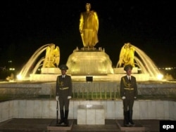 A statue of Turkmen President Saparmurat Niyazov once dominated the center of Ashgabat.