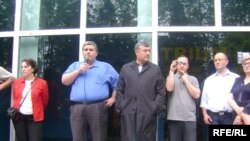 Georgian opposition leaders at the Zugdidi rally