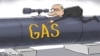 Compania rusă de stat Gazprom amenință Republica Moldova cu sistarea livrării de gaz. Caricatură de Serghei Elkin.