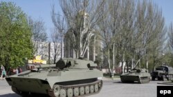 Военная техника пророссийских сепаратистов в Донецке, 27 апреля 2015