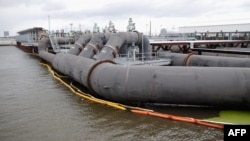 A general view of pumping-station equipment at the 17th Street Canal as Hurricane Isaac approached Metairie, Louisiana, on August 28.