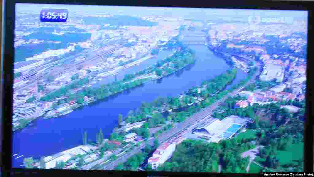 Прага марафонунун&nbsp; маршруту. Телеэкрандан тартылган фото.