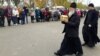 Belarus - Believers stand in a queue to pay homage to the icon of St. Matrona of Moscow, Mahiliou, 23Oct2017