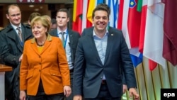 Merkel sa Ciprasom na samitu u Briselu 8. marta 2016.