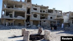 باقی‌مانده‌هایی از شهر درعا در سوریه