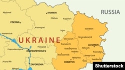 Ukraine -- Ukraine map, Donetsk, Lugansk region (©Shutterstock)