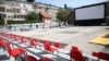 Prazno Open Air kino Metalaca u Sarajevu na dan otvaranja Sarajevo Film Festivala, 14. august 2020. 