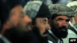 Ethnic Pashtun politicians attend a gathering in Kabul in 2008.