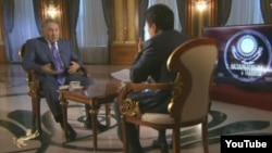 Назарбаев туралы Қазақстан телеарналарында 2015 жылы 1 шілде күні көрсетілген жаңа фильмнің скриншоты.