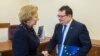 Zinaida Greceanîi la o întîlnire cu ambasadorul UE, Peter Michalko, la Chișinău, 25 aprilie 2019