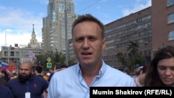 Алексей Навальный на одной из акций в Москве, июль 2019