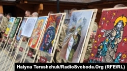 Ukraine -- An artistic action in support of Ukrainian prisoners took place in Lviv, 14Apr2019