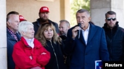 Бившият премиер на Чехия и лидер на партия ANO Андрей Бабиш по време на предизборната кампания