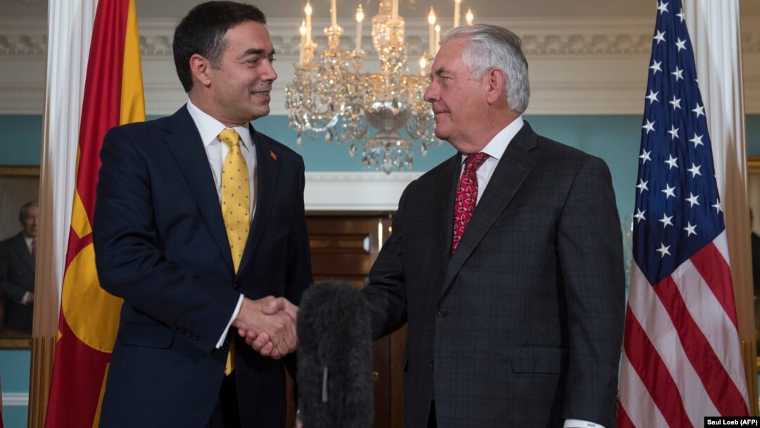 Šef makedonske diplomatije Nikola Dimitrof i američki državni sekretar Reks Tilerson 