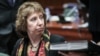 European Union High Representative for Foreign Affairs Catherine Ashton casts a glance during a Foreign Affairs Council meeting at EU headquarters in Brussels on February 10.