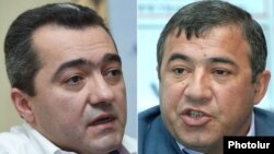 Armenia - Businessmen Ruben Hayrapetian (R) and Arsen Avetisian.